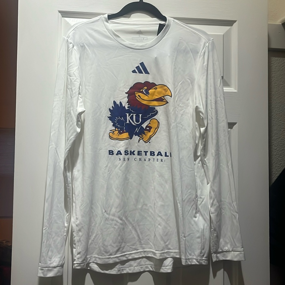Kansas Jayhawks adidas basketball performance long sleeve shirt
